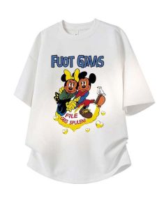 SUOSHE | Large Size Mickey Cartoon Printed Short Sleeve T-Shirt Cotton