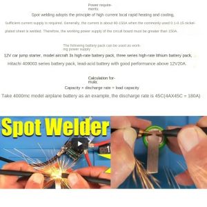 Portable 12V Battery Storage Spot Welding Machine Spot Welders Pen For 18650/26650/32650 DIY PCB Circuit Board Welding Equipment