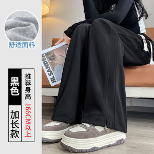 กางเกงขายาวทรงตรงผ้ากำมะหยี่สำหรับผู้หญิง ฤดูหนาว 2024 กางเกงวอร์มลำลองสำหรับเล่นกีฬา กางเกงขายาวทรงตรงหลวมๆ สำหรับฤดูใบไม้ผลิและฤดูใบไม้ร่วง