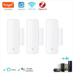 เซ็นเซอร์ประตู Tuya WiFi Zigbee เซ็นเซอร์ตรวจจับการเปิด-ปิด ระบบเตือนภัยบ้านอัจฉริยะ ป้องกันความปลอดภัย ทำงานร่วมกับ Alexa และ Smart Life