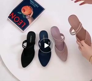 Chic Knit Mules with Square Toe and Mid-Heel for Women