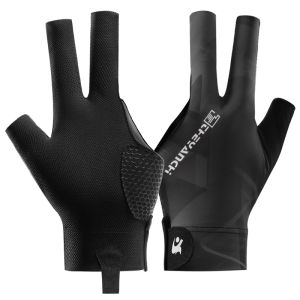 Billiards Glove Left Hand Three Finger Snooker Billiard Glove Non Slip Stickers Elasticity Billiard Training Gloves Accessories