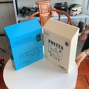 【Pengiriman cepat】Kotak Pos Surat Mail Box Bahan Besi Gaya Eropa Kotak Surat Kabar 2 Warna