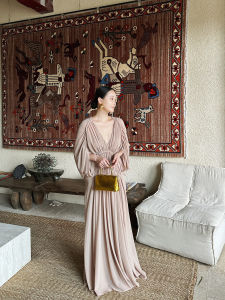 French Slim V-Neck Stylish Dress Set