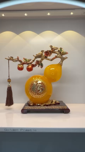 Tượng phong thủy Hồ Lô Cam Cành Hồng Chim Sẽ Phú Quý Bình An Tài Lộc quà tặng tân gia khai trương