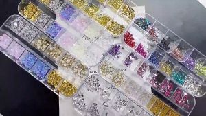 Nail Rivets Pearl Crystal Nail Art Nail Decoration Nail Metal Accessories Decorative Nail Art Rivet Box