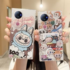Ins Phone Case VIVO V50 Y04 Y29s Y29 Y39 V25e V25 Pro V23 V23e 4G 5G New Fashion Cute Cartoon Ghost Face Casing Card Storage Full Cover Protection Soft Cover 2025