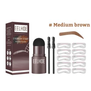 EELHOE Eyebrow Powder Eyebrow Stamp Stencil Eye Brow Stamp Shaping Kit Waterproof Eyebrow Makeup Brow Shape Shadow Powder Makeup Stick Contouring Powder Filling Hair Seam Handy with Eyebrow 10 Templates And Brush (M1B-P8)