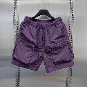 Mens Summer American Retro Casual Loose Workwear Five-Point Shorts Ultra-Thin Quick-Drying Youthful Straight-Cut Leisure Pants