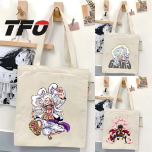 TFO Tote Bag One Piece the Straw Hat Pirates Monkey D. Luffy Versatile Ideal for College School