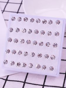 Super Shiny Plastic Diamond Stud Earrings Womens Small Water Diamond Ear Cuff Allergy Free New 2023 Fashion Jewelry