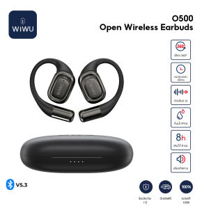 WIWU O500 หูฟังเปิด รับช่วงเสียง 60MS แฝงเสียงต่ำ ระบบตัดเสียง AI เสียง 360° แบบ Spatial Audio