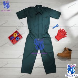 Baju Profesi Anak Mekanik Wearpack Anak Kostum Montir Bengkel Warna Hijau