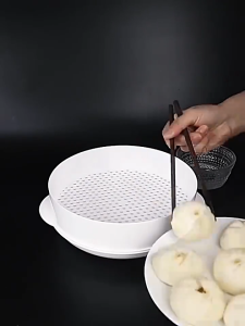 กล่องอุ่นอาหารในไมโครเวฟขนาด 1ชั้น วัสดุ PP กล่องนึ่ง ชามนึ่งอาหาร ทนต่อความร้อน สะดวกต่อการใช้งาน