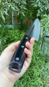Dao thái lọc Nhật Akatenki đầu nhọn rất sắc bén dài 31cm dày 2.5ly có móc treo Cán ốp gỗ - Dao làm bếp