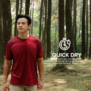 LGS - Slim Fit - Kaos Casual - T-Shirt - Kaos Quick Dry - Polos - Lengan Pendek - Merah - JTS.329.C3179F.01.C