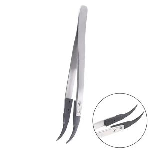 1PC Nhíp Nhựa Chống Tĩnh Điện Bằng Thép Không Gỉ ESD-259 ESD-259A ESD-7A Để Lắp Đặt Kim Đồng Hồ Với Tay Cầm Khuỷu Tay Thẳng