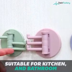 Wall Hook Branch Swivel Hook Plastic Non-marking Hook Kitchen Bathroom Wall Hook