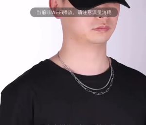 Kalung Titanium Pria Wanita Double Layer Terbaru Anti Karat Dan luntur