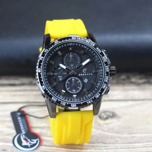Jam tangan Berocco B03 tanggal aktif chrono off tali rubber analog pria original