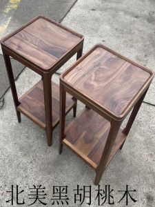 North America Black Walnut Wood Flower Stand Solid Wood New Chinese Style Floor Mounted Living Room Potted Landscape Stones Rack