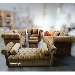Set sofa kancing seribu 321 + meja + bench + 6 bantal kotak