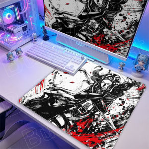 Bandai | 50X50cm Roronoa Zoro Gaming Mouse Pad Ink Wash Style New Laptop Rubber Deskmat One Piece PC Gamer Table Decoration Office Carpet