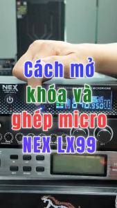 [kèm pin sạc] Micro Không Dây Karaoke NEX LX99 Chống Hú Rít Hút Âm 4 Ăng Ten Hát Nịnh Giọng