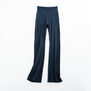 High Waist Flared Yoga Pants Shark Fitness Quick Dry Womens Long Pants Polyester Nylon Spandex Yoga Exercise Trousers