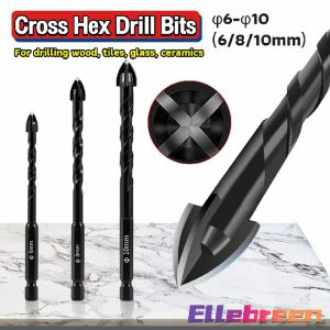 Cross Hex Tile Ceramic Drill Bits & Carbide Drill for Glass Ceramic Concrete Hole Opener