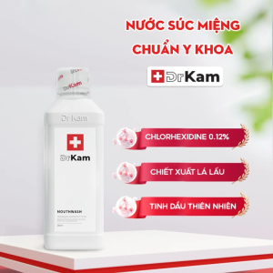 Nước súc miệng chuẩn y khoa DrKam 250ml - Khử mùi hôi miệng giảm viêm nướu
