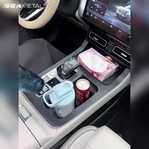 SEAMETAL Car Door Organizer Storage Bag PU Leather Door Pocket with Bottle Holder Phone & Key Storage Embedded & Adhesive Installation