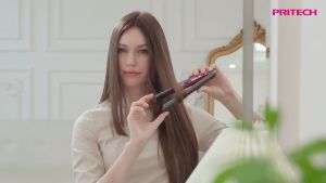 SG-Stock PRITECH Hair Straightener Portable Flat Iron USB 2 in 1 Cordless Curler Professional Ceramic Hair Straightening Tool Bangs