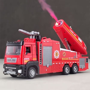 1:32 Fire Engine Model Toy City Sanitation Sweeper Diecast Metal Truck Doors Opened Sound Light Miniature Vehice Childrens Toys