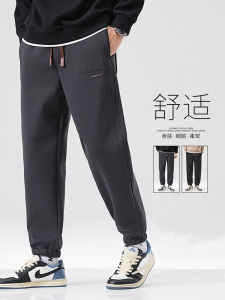 Casual Mens Sweatpants 2025 New Autumn Loose Fit Sports Pants Trendy All-Match Heavyweight Cuffed Sweatpants Straight Leg Cotton Polyester