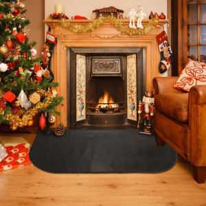 Fireproof Hearth Rugs Flame Retardant Protection Floor Fireplace Mat Non Slip Wood Stove Pad for Home Indoor Outdoor BBQ