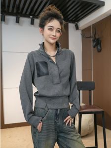 Áo Khoác Nỉ Phong Cách Hàn Quốc Thời Trang Thường Ngày Cổ Đứng Chất Lượng Cao Thiết Kế Mới Xuân Thu Áo Lót Chất Lượng Cao