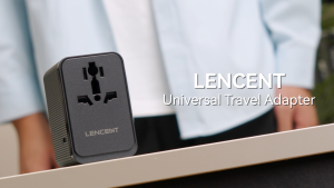 LENCENT Universal Travel Adapter Type D/G/C/I/A International Adaptor with 3 Type C 2 USB A Worldwide Plug Adapter for EU/USA/UK/AU Black
