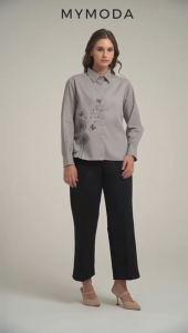 MYMODA 572  Kemeja Poplin Bordir Embroidery Floral