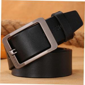 Thắt Lưng Da Nam MqzBBX Thắt Lưng Bằng Da Bò Hai Lớp Màu Đen Sang Trọng Cho Quần Jeans Quần Áo Nam Phụ Kiện