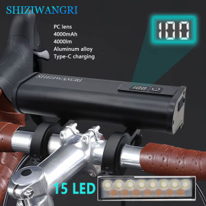 Bicycle Light 15*LED Bike Headlight 4000mAh USB Rechargeable Electric Quantity Display Highway Bicycle Light Accessories