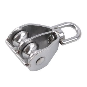 M15/M25 Single/Double Pulley Stainless Steel Wheel Swivel Lifting Rope Pulley Set Lifting Wheel Tools Wire Rope Crane Pulley