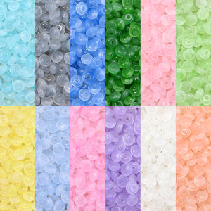 100Pcs Excellent Glass Rice Beads Wheel Beads Colorful Unique Scattered Beads for Jewelry Making DIY Bracelet Necklace Supplies
