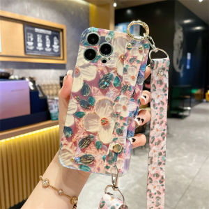 Thời Trang Tranh Sơn Dầu Hoa Đeo Ngang Dây Đeo Tay Ốp Điện Thoại Cho iPhone Chống Sốc Vỏ Polyurethane Nhiệt Dẻo