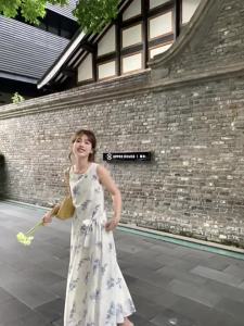 Vintage Floral Print Loose Long Dress