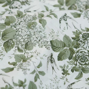 145x50cm Organic Cotton Fabric Strawberry Floral Print for Mother-Child Matching Pajamas & Reusable Shopping Bag Patchwork Ready