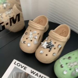 SUN0830-STAR รองเท้าหัวโตผู้หญิง ส้นสูง7-8 ซม รองเท้าผู้หญิงรัดส้น งานEVA แตะพื้นสูง แข็งแรง