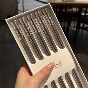 SHIGUANGHU | Đũa Inox Chống Mốc Chống Trượt 5 Đôi