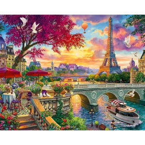 Jigsaw Puzzle 500/1000/1200/2000PCS Paris Eiffel Tower Scenery Paper Puzzle Home Wall Decoration Gift Idea