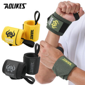 AOLIKES 1 Pair Wristband Wrist Support Brace Straps Extra Strength Weight Lifting Wrist Wraps Bandage Fitness Gym Training